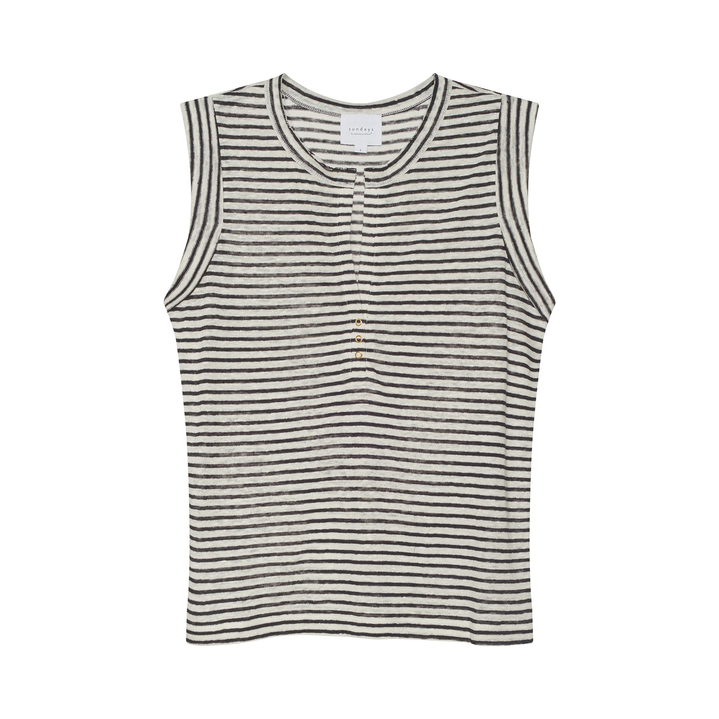 STRIPE LINEN SKY TEE