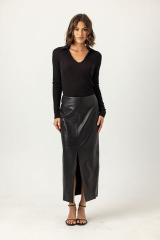 We Are Sundays Women's LEATHER BEAKER SKIRT