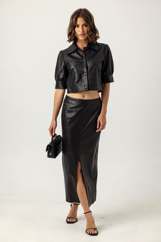 We Are Sundays Women's LEATHER BEAKER SKIRT