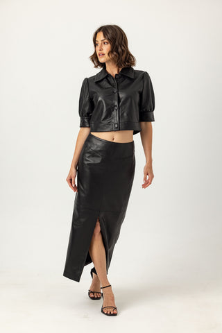 We Are Sundays Women's LEATHER BEAKER SKIRT