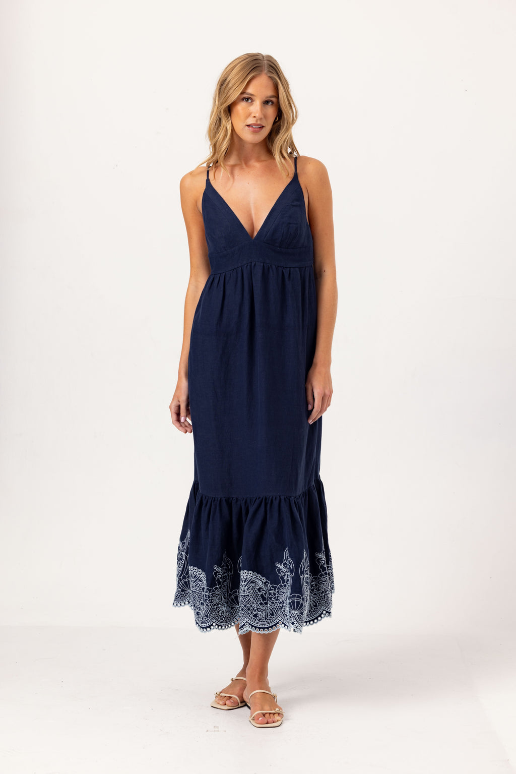 embroidered rayon dress Felton and outdoor parties Color:White Black Stripes StyleCode: 3094075173094 Madewell Dress Womens Medium