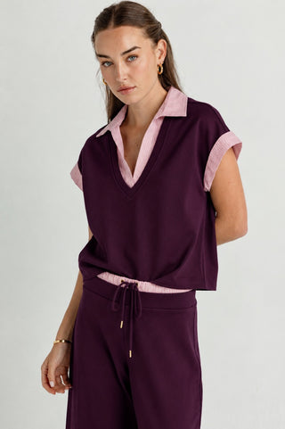 We Are Sundays Women's THERMAL LUNE TOP PLUM