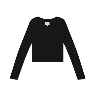 Our rib tee collection only gets better! Say hello to the Larkin tee. This long sleeve, slim bodied tee featured a wide set "V" neckline with a chic and flattering plunge. Perfect for seasonal layering or as a stand alone statement piece. Made from our signature butter-soft rib fabric, hand-washed and pre-shrunk in LA.