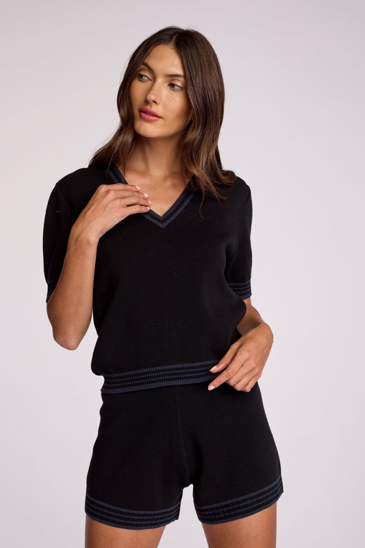 EZRA V-NECK BLACK NAVY