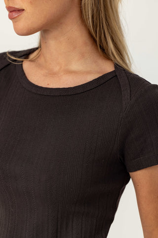 We Are Sundays Women's POINTELLE BABY BROTHER TEE