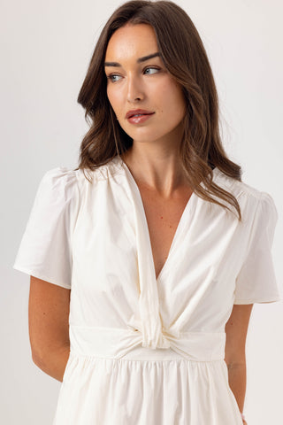 Fleet Dress - Twist Front Cotton Poplin Maxi Dress Fleet Dress - Twist Front Cotton Poplin Maxi Dress