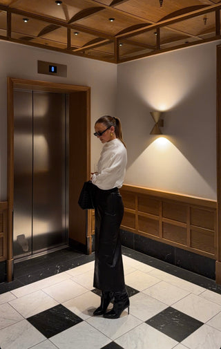 LEATHER BEAKER SKIRT