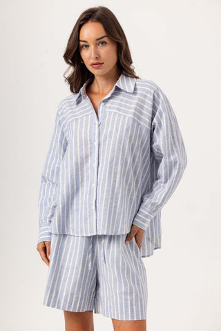 We Are Sundays Women's SLATE STRIPE ADORA SHIRT