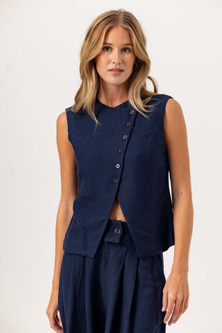 We Are Sundays Women's SILKEN VEST NAVY