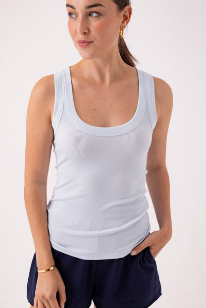 The Danny tank is made from our signature butter-soft rib fabric and is hand-washed and pre-shrunk in LA. Danny has a plunging u-neck for a casual yet elevated fit and is perfect for layering or wearing alone.  