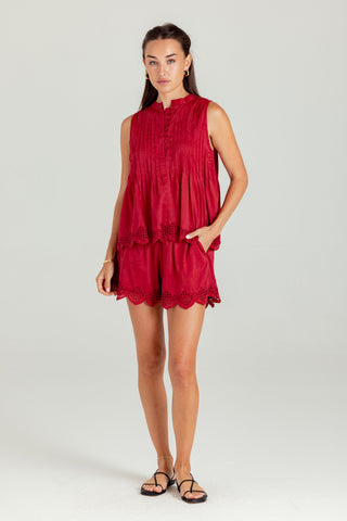 We Are Sundays Women's HARBOR SHORTS MONTAUK RED