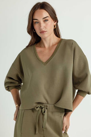We Are Sundays Women's LEWTON PULLOVER STONEWASH OLIVE