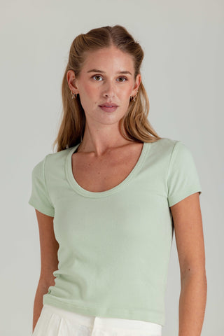 We Are Sundays Women's JAZ TEE SEAFOAM GRAY