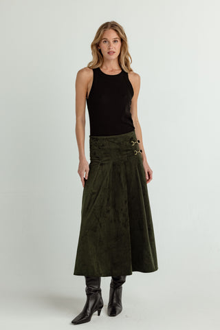 We Are Sundays Women's BONNIE SKIRT MOORLAND GREEN