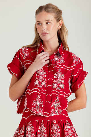 We Are Sundays Women's CLIFTON SHIRT MONTAUK RED
