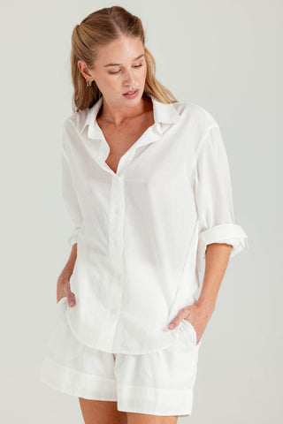 We Are Sundays Women's CAMBRIC EMERSON SHIRT SOFT WHITE
