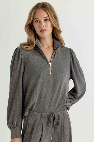 We Are Sundays Women's VIENNA POPOVER HEATHER PINSTRI