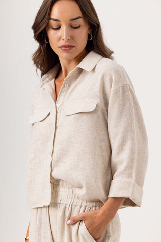 We Are Sundays Women's WEAVE SIMONA SHIRT MOONBEAM