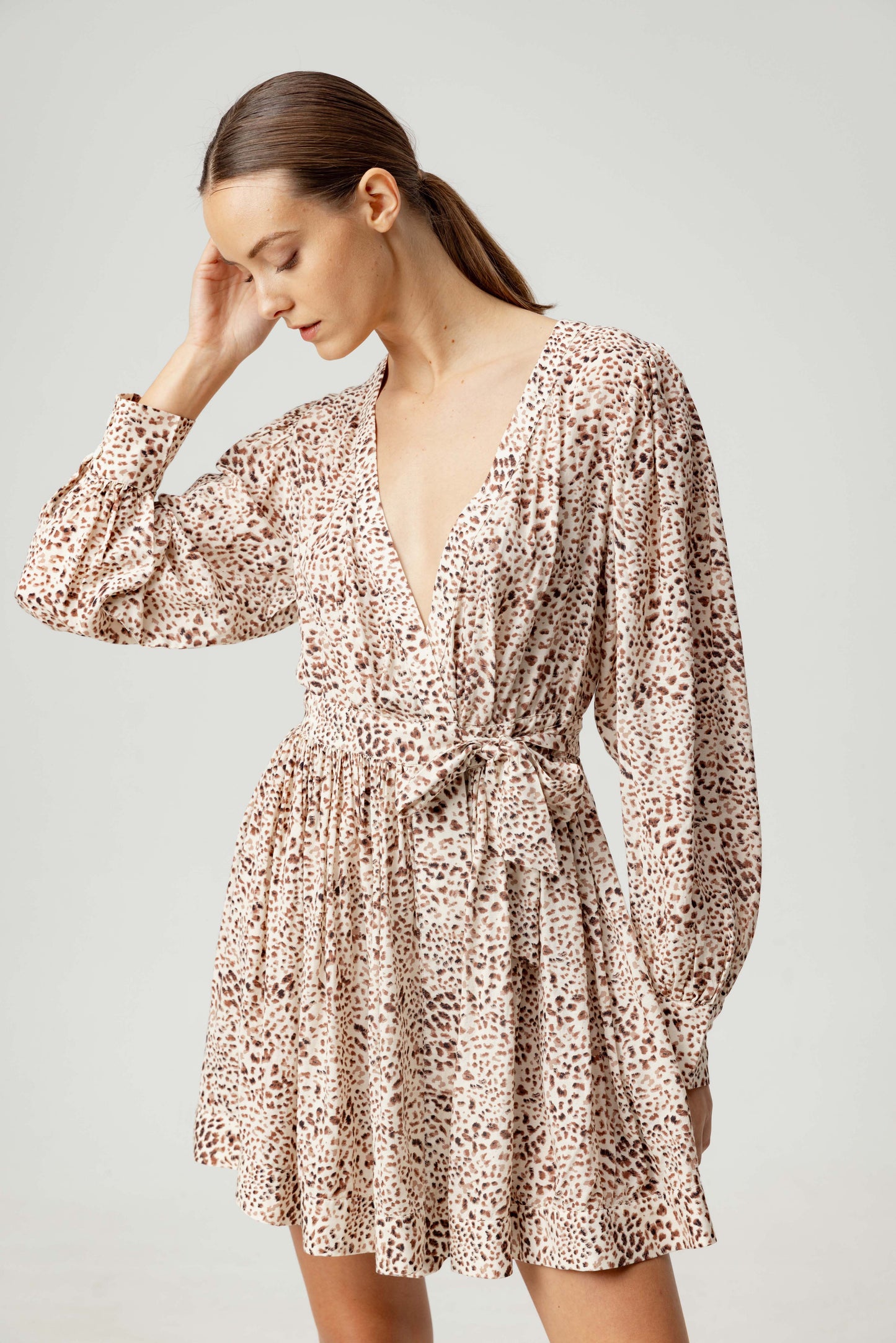 LEOPARD PRINT FLORA DRESS