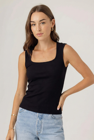 We Are Sundays Women's RIB TAYLOR TANK BLACK
