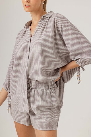 We Are Sundays Women's STONE STRIPE FISHER SHIRT