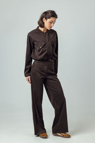 We Are Sundays Women's SUEDE CRUISE PANTS ESPRESSO