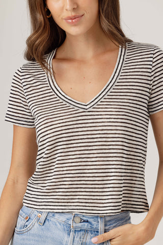 We Are Sundays Women's STRIPE LINEN SISTER TEE