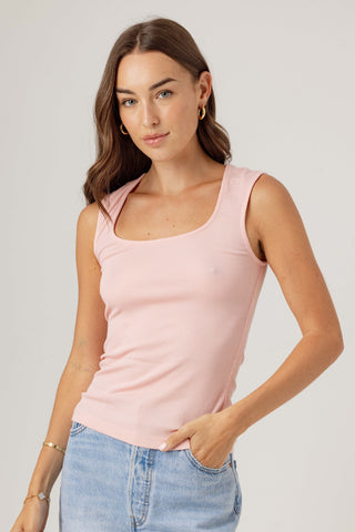 We Are Sundays Women's RIB TAYLOR TANK POWDER PINK