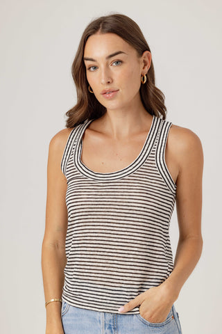 We Are Sundays Women's STRIPE LINEN DANNY TANK
