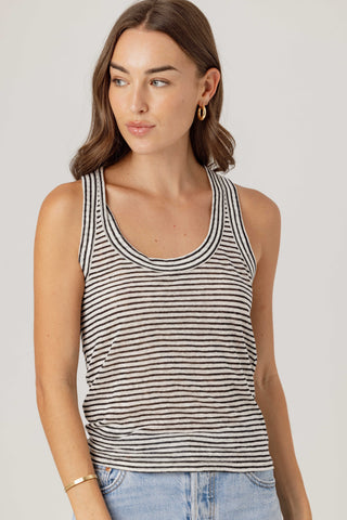 We Are Sundays Women's STRIPE LINEN DANNY TANK