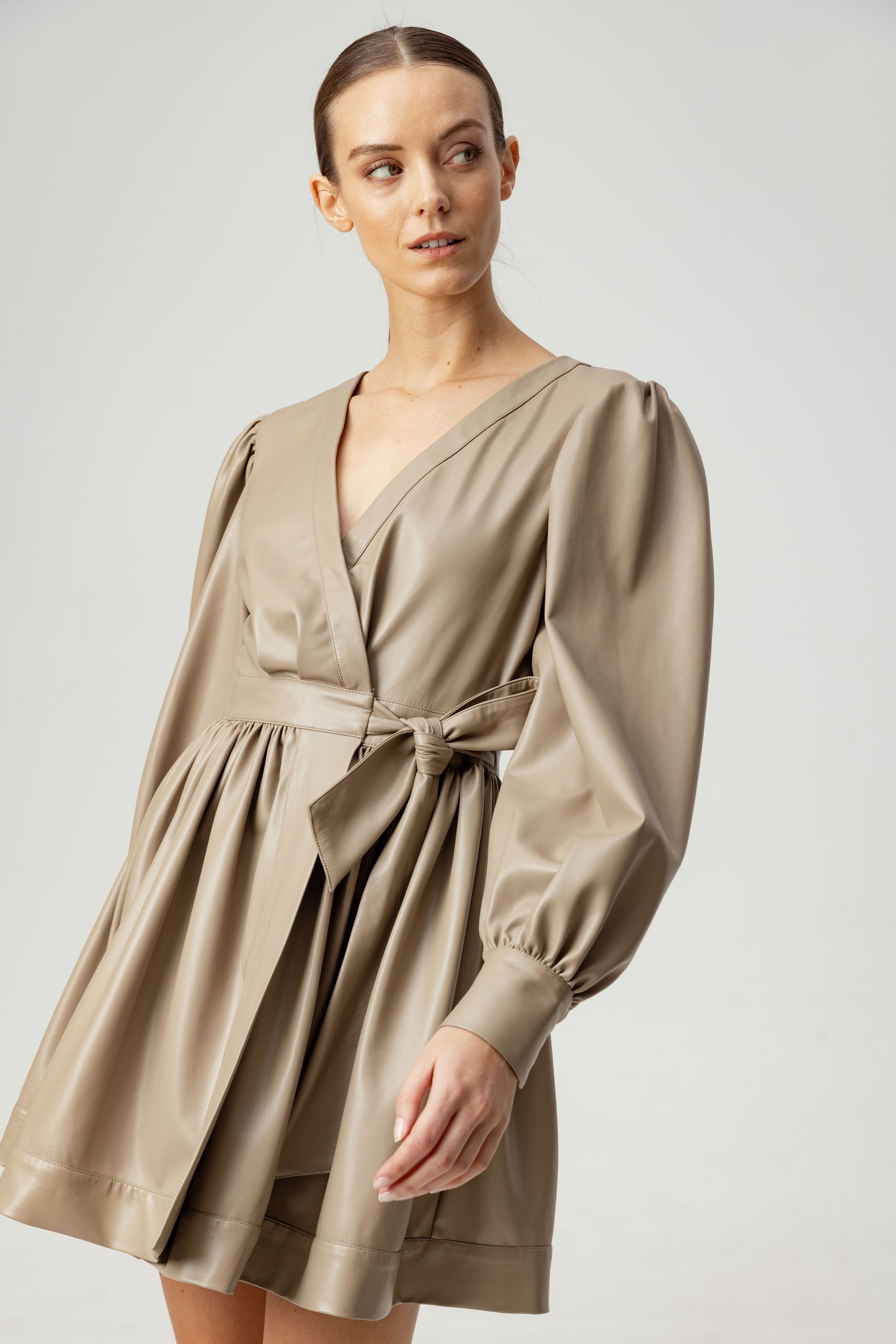 VEGAN LEATHER FLORA DRESS